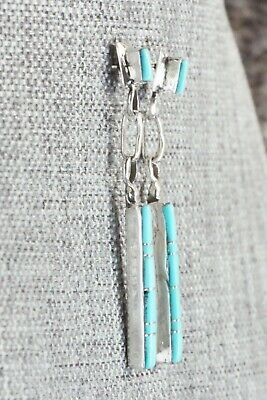 Turquoise & Sterling Silver Earrings - Roland Natachu