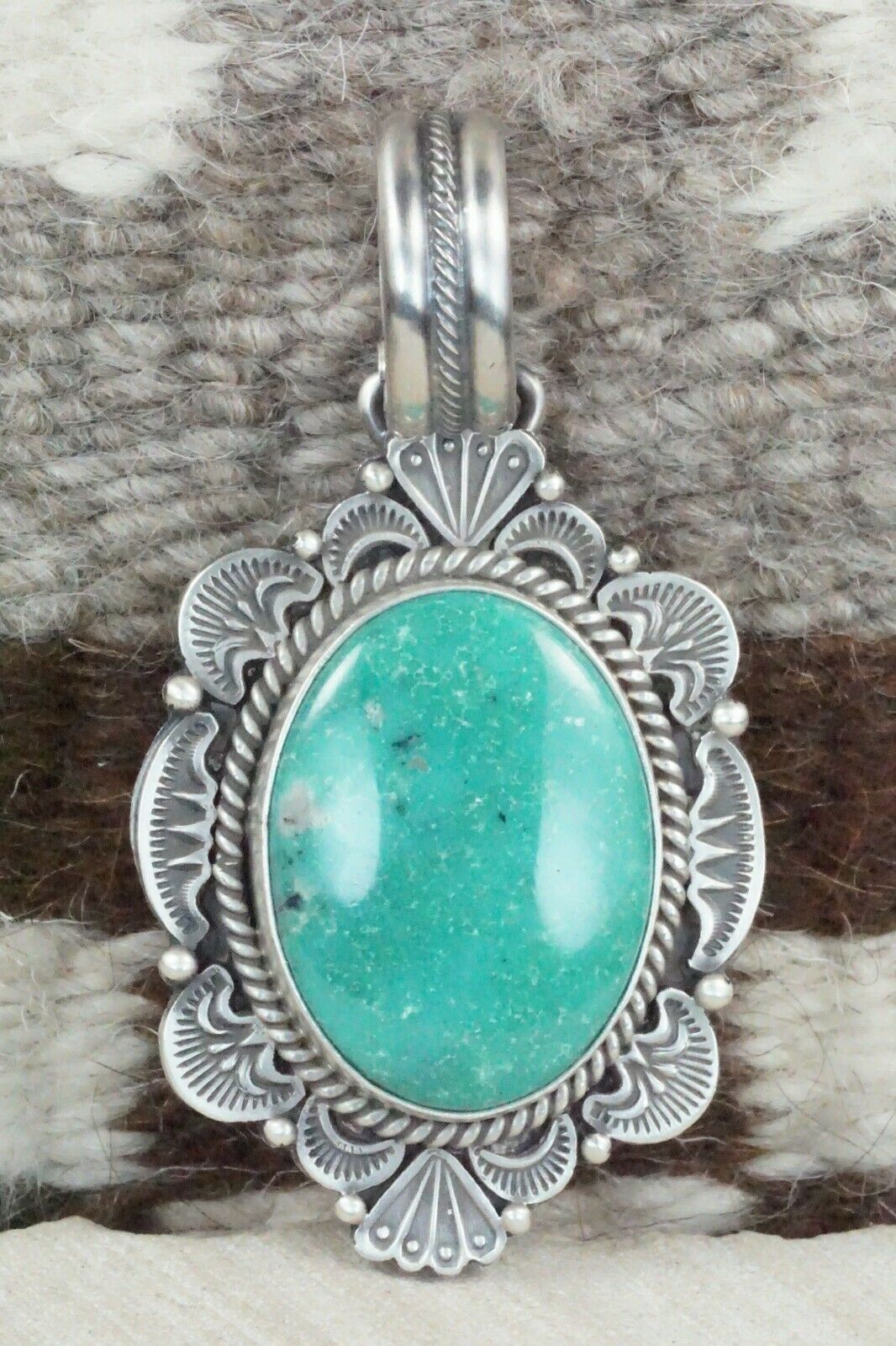 Turquoise and Sterling Silver Pendant - Michael Calladitto