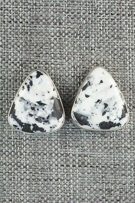 White Buffalo & Sterling Silver Earrings - Murphy Platero