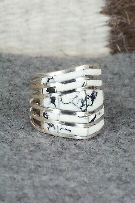 White Buffalo & Sterling Silver Ring - Andrew Enrico - Size 7.5