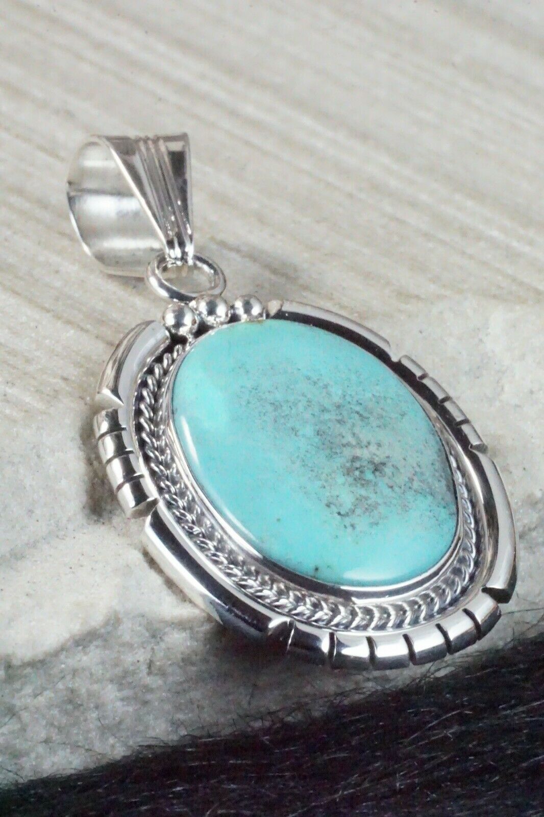 Turquoise & Sterling Silver Pendant - Samuel Yellowhair