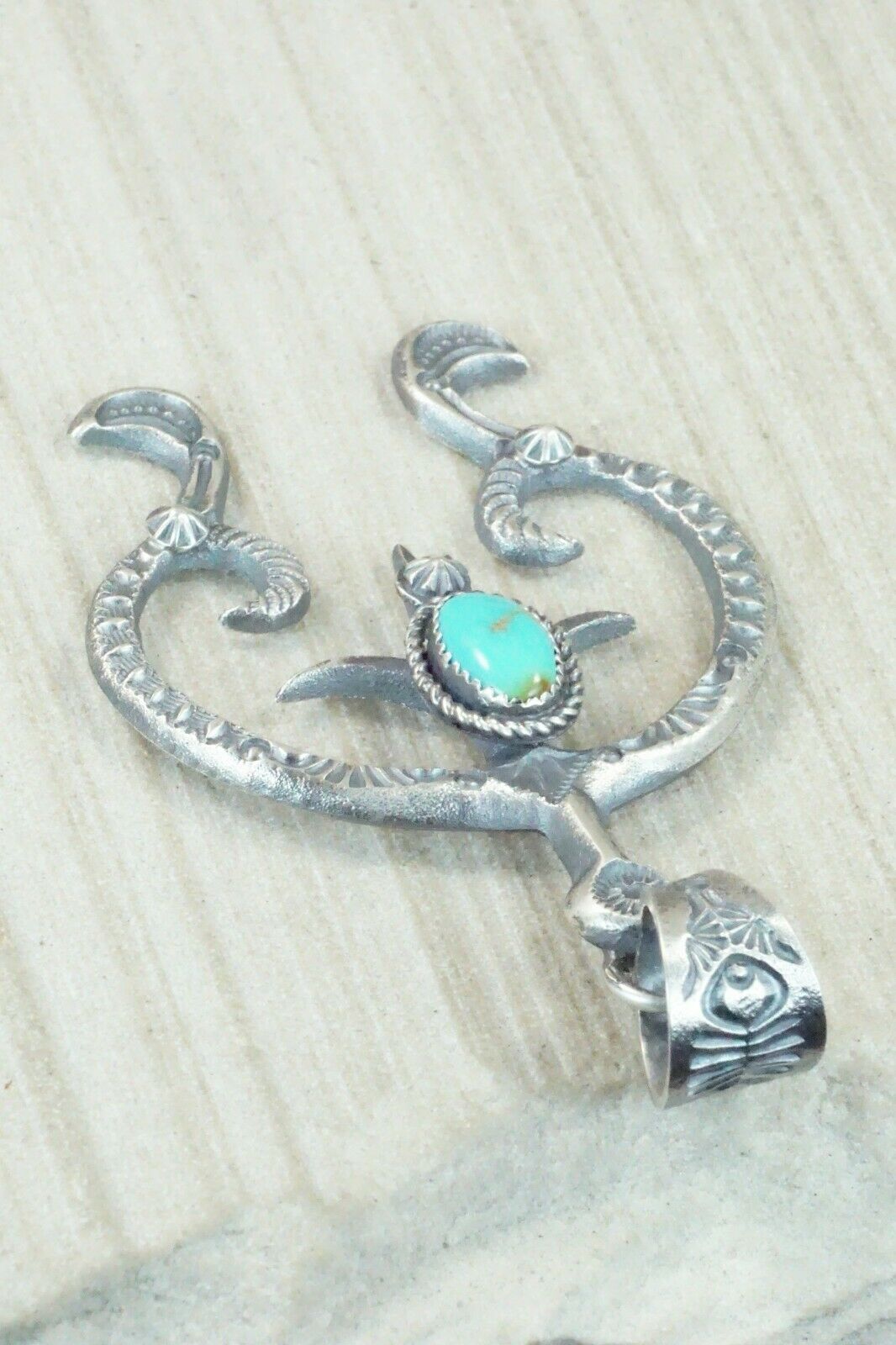 Turquoise and Sterling Silver Pendant - Eva & Linberg Billah - High Lonesome Trading