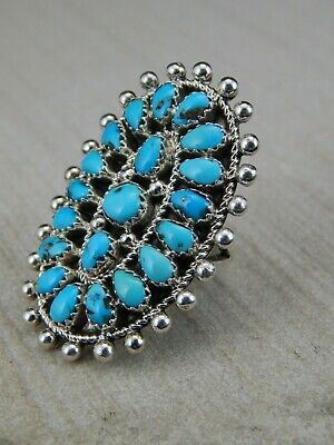 Navajo Sterling Silver & Turquoise Ring - Eunise Wilson - Size 6.75 - High Lonesome Trading
