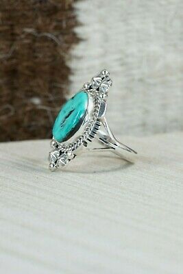 Navajo Turquoise & Sterling Silver Ring - Daniel Benally - Size 6.75