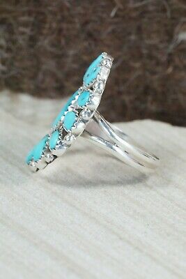 Turquoise and Sterling Silver Ring - Justina Wilson - Size 8