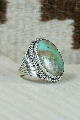 Navajo Turquoise and Sterling Silver Ring - Bobby Platero - 9.5