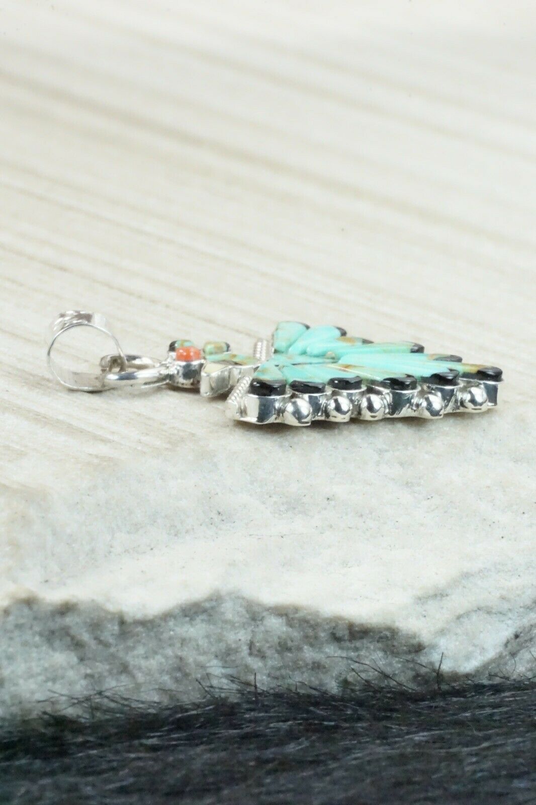 Turquoise & Sterling Silver Pendant - Michelle Peina