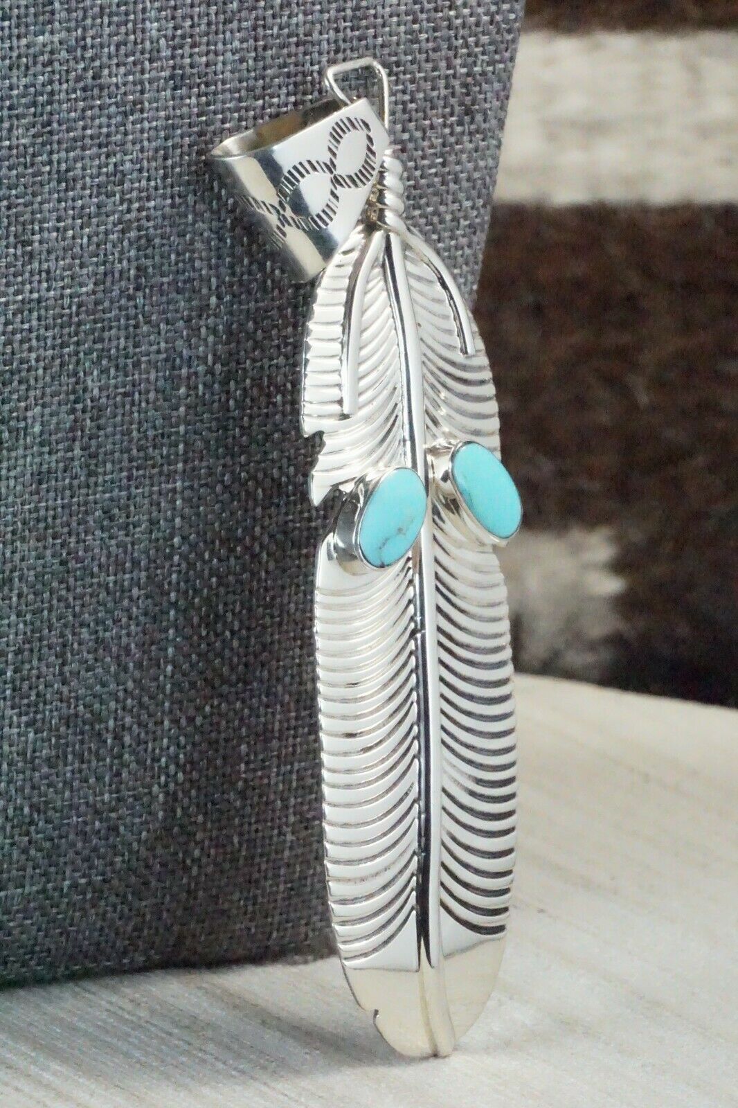 Turquoise & Sterling Silver Pendant - Greg Yazzie - High Lonesome Trading