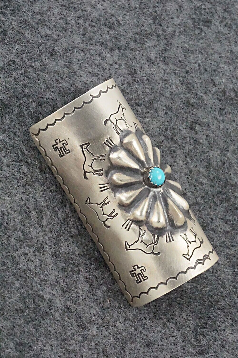 Turquoise & Sterling Silver Hair Pin - Arlene Soce