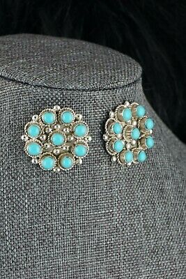Turquoise & Silver Earrings - Panteah & Johnson - Zuni - High Lonesome Trading