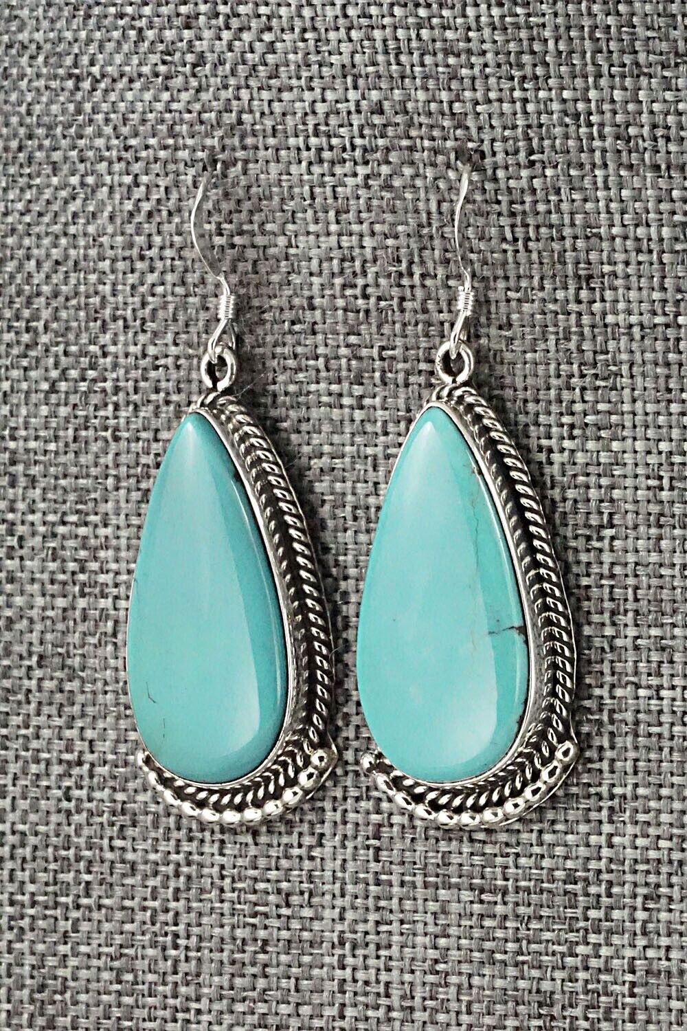 Turquoise & Sterling Silver Earrings - Verdie Betone