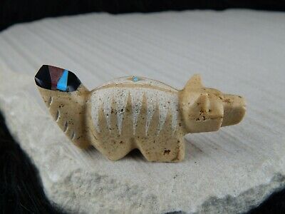 Wolf Zuni Fetish - Brandon Phillips - Zuni Wolf Carving - High Lonesome Trading