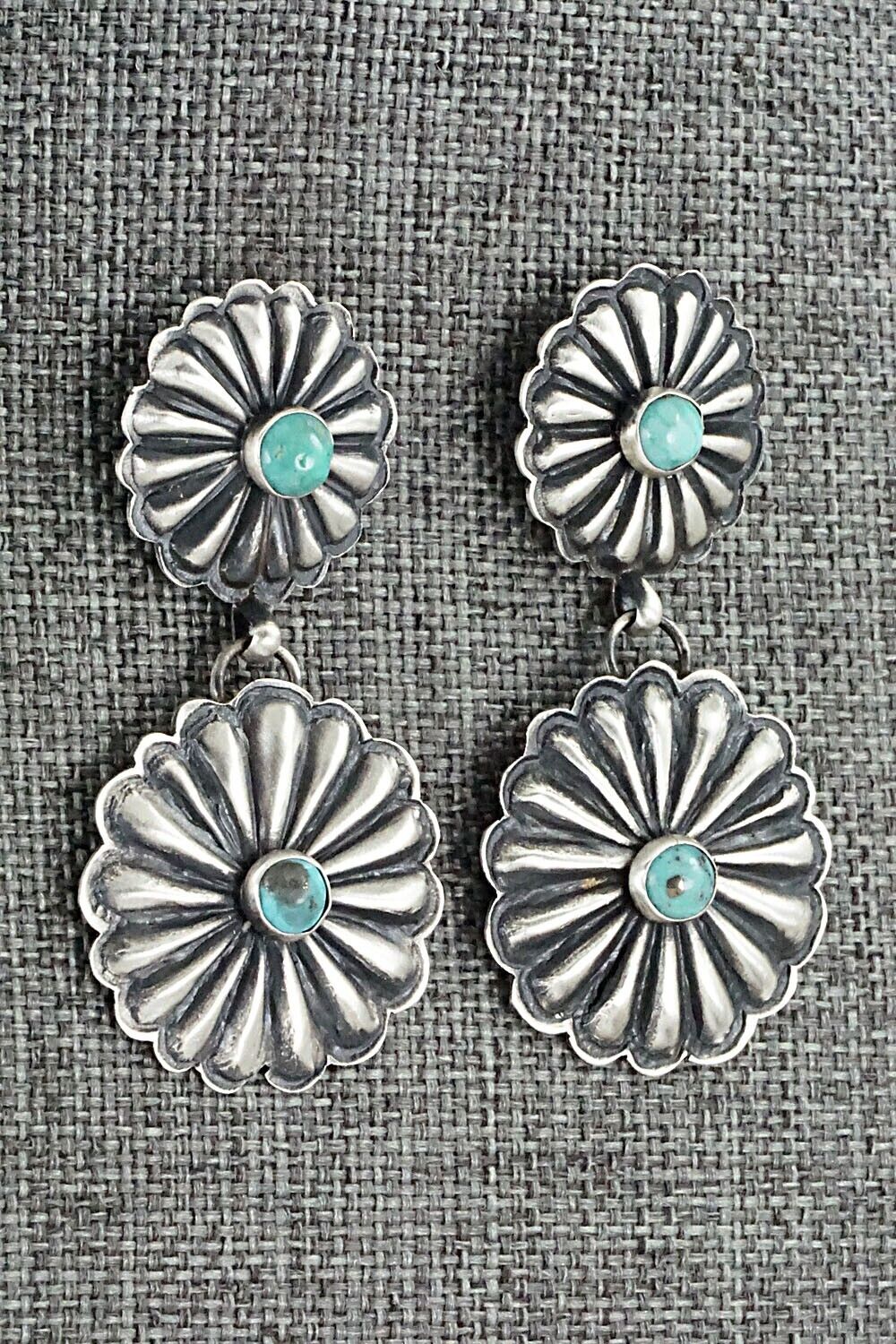 Turquoise and Sterling Silver Earrings - Eugene Charley