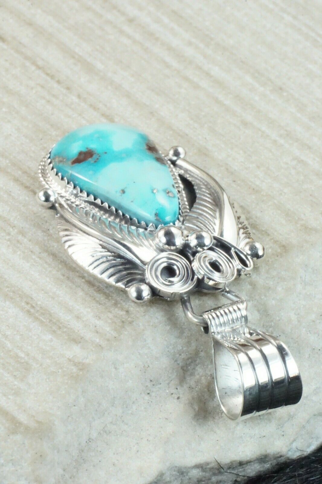 Turquoise & Sterling Silver Pendant - Davey Morgan