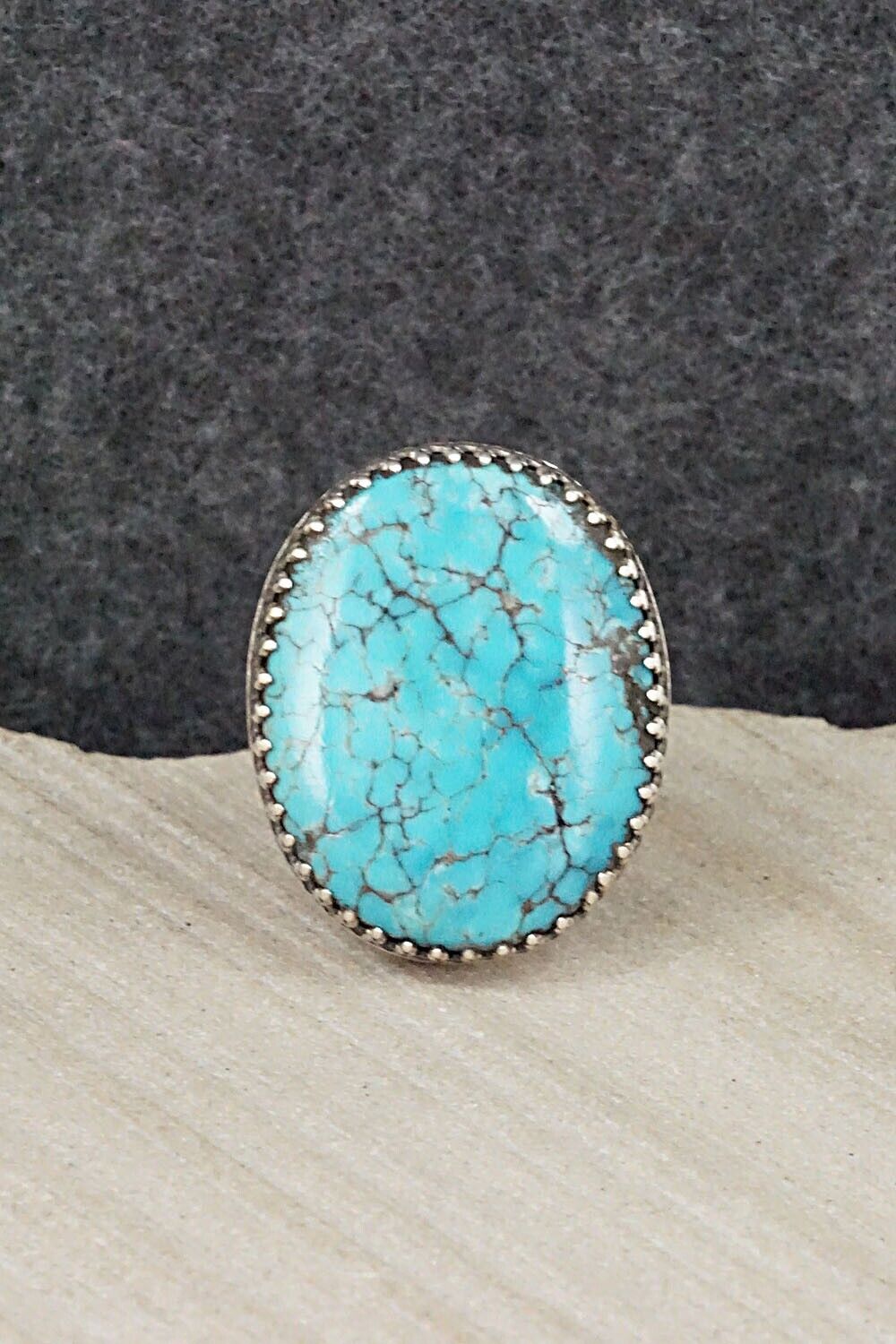 Turquoise & Sterling Silver Ring - Matilda Chattin - Size 8