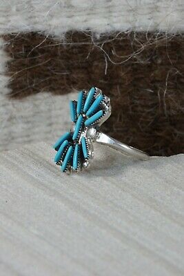 Zuni Turquoise and Sterling Silver Ring - Bryant Pablito - Size 8.5 - High Lonesome Trading