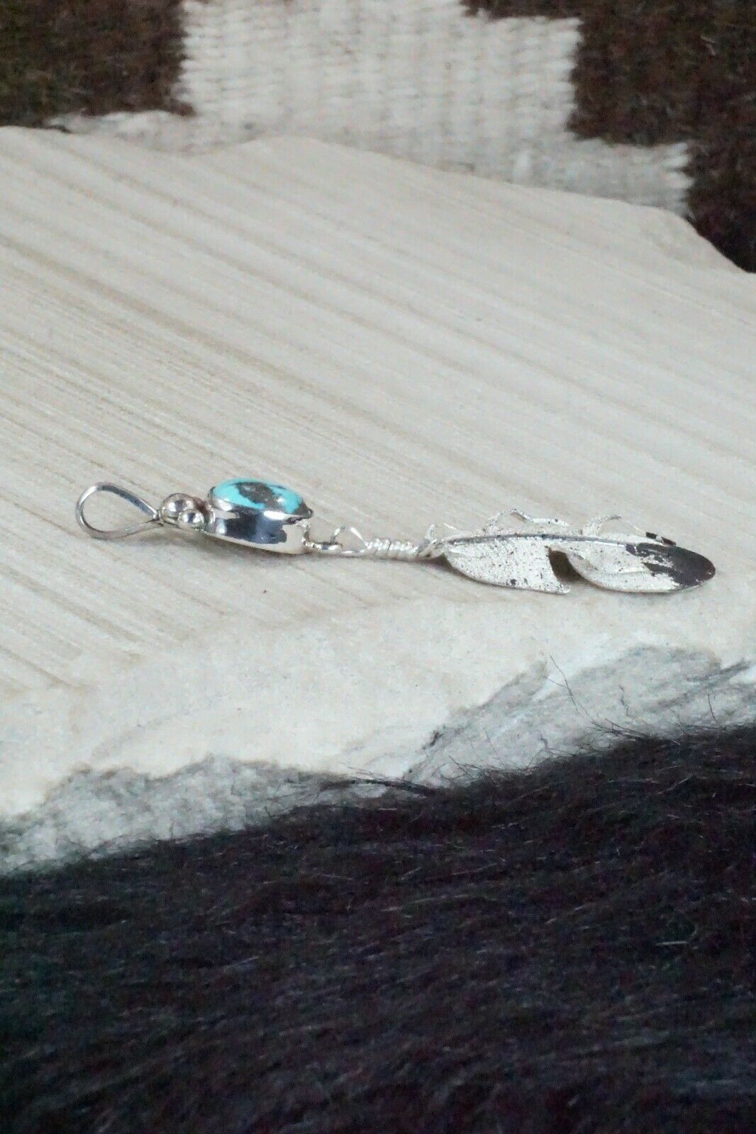 Turquoise & Sterling Silver Pendant - Ernest Rangel