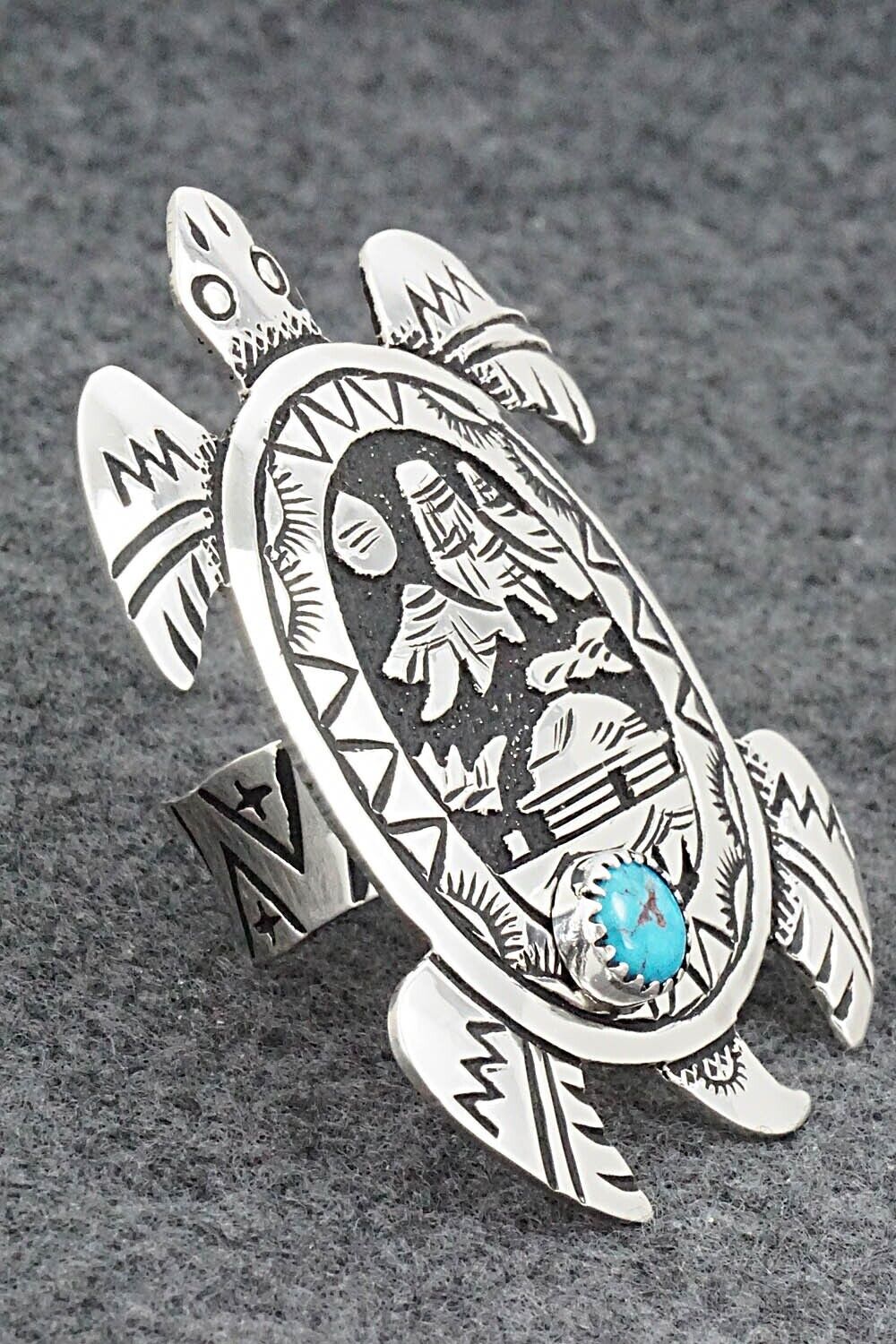 Turquoise & Sterling Silver Ring - Richard Singer - Size 7.5 (Adj.)