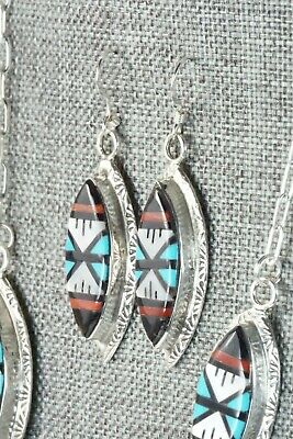 Multi Stone & Sterling Silver Necklace and Earrings Set - Leslie Lamy