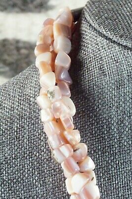 Mother of Pearl & Sterling Silver Necklace - Navajo