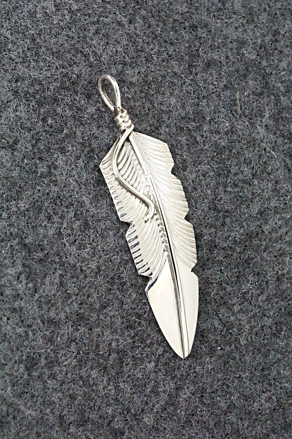 Sterling Silver Feather Pendant - Chris Charley
