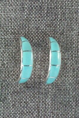 Turquoise & Sterling Silver Earrings - Philbert Chavez
