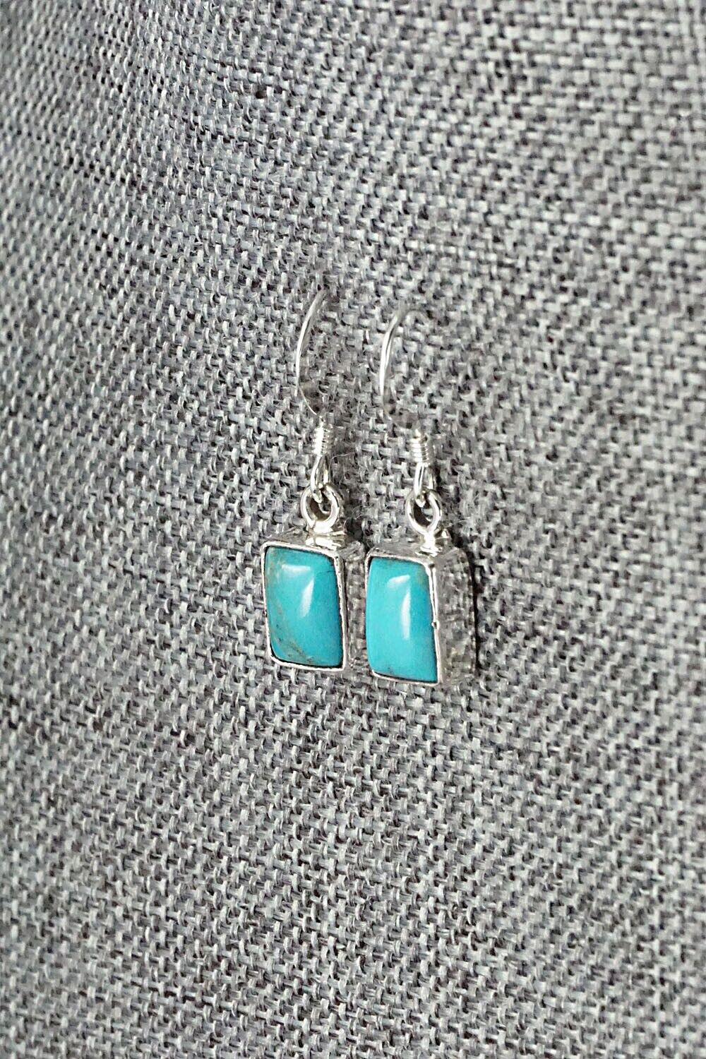 Turquoise & Sterling Silver Earrings - Lee Shorty