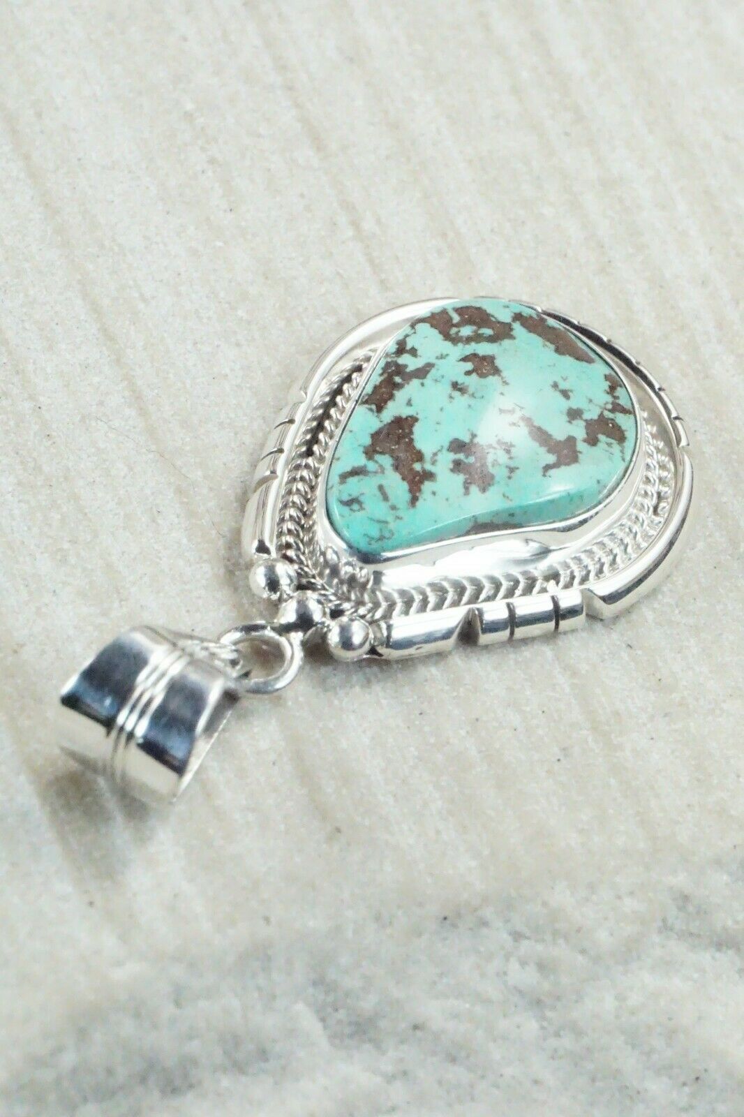 Turquoise & Sterling Silver Pendant - Samuel Yellowhair