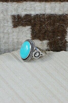 Navajo Turquoise & Sterling Silver Ring - Bobby Platero - Size 12