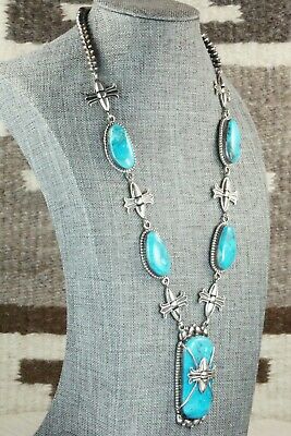 Turquoise & Sterling Silver Necklace - Raymond Delgarito