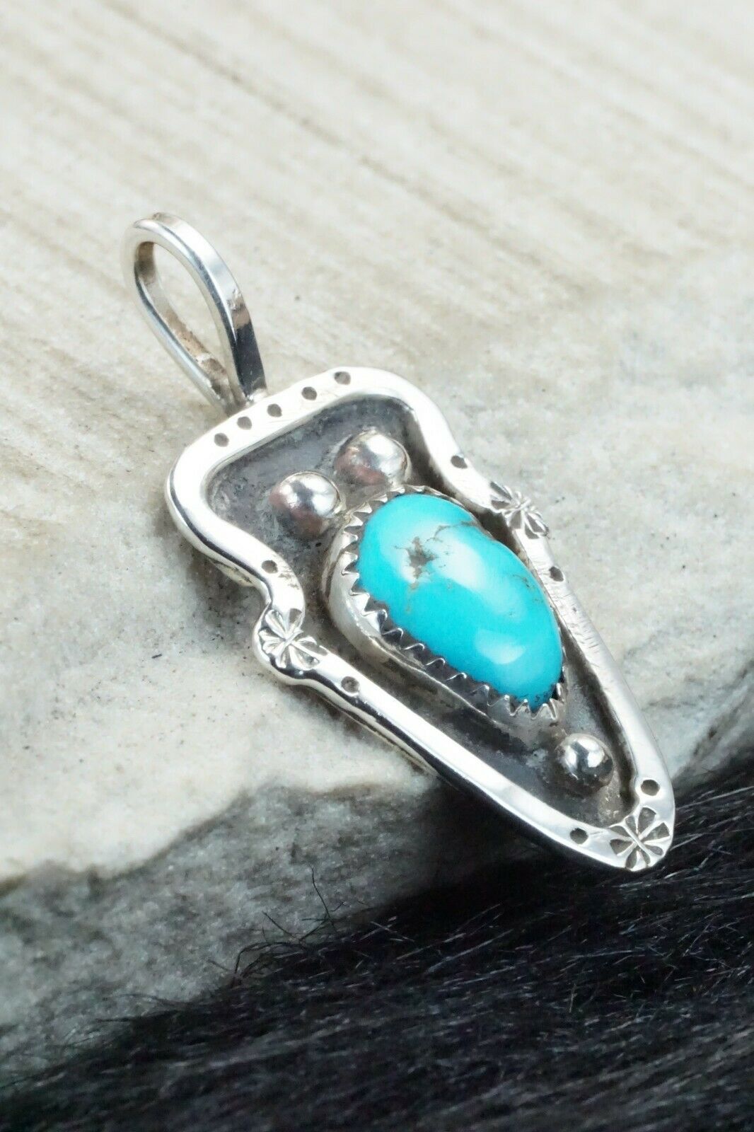 Turquoise & Sterling Silver Pendant - Priscilla Reeder