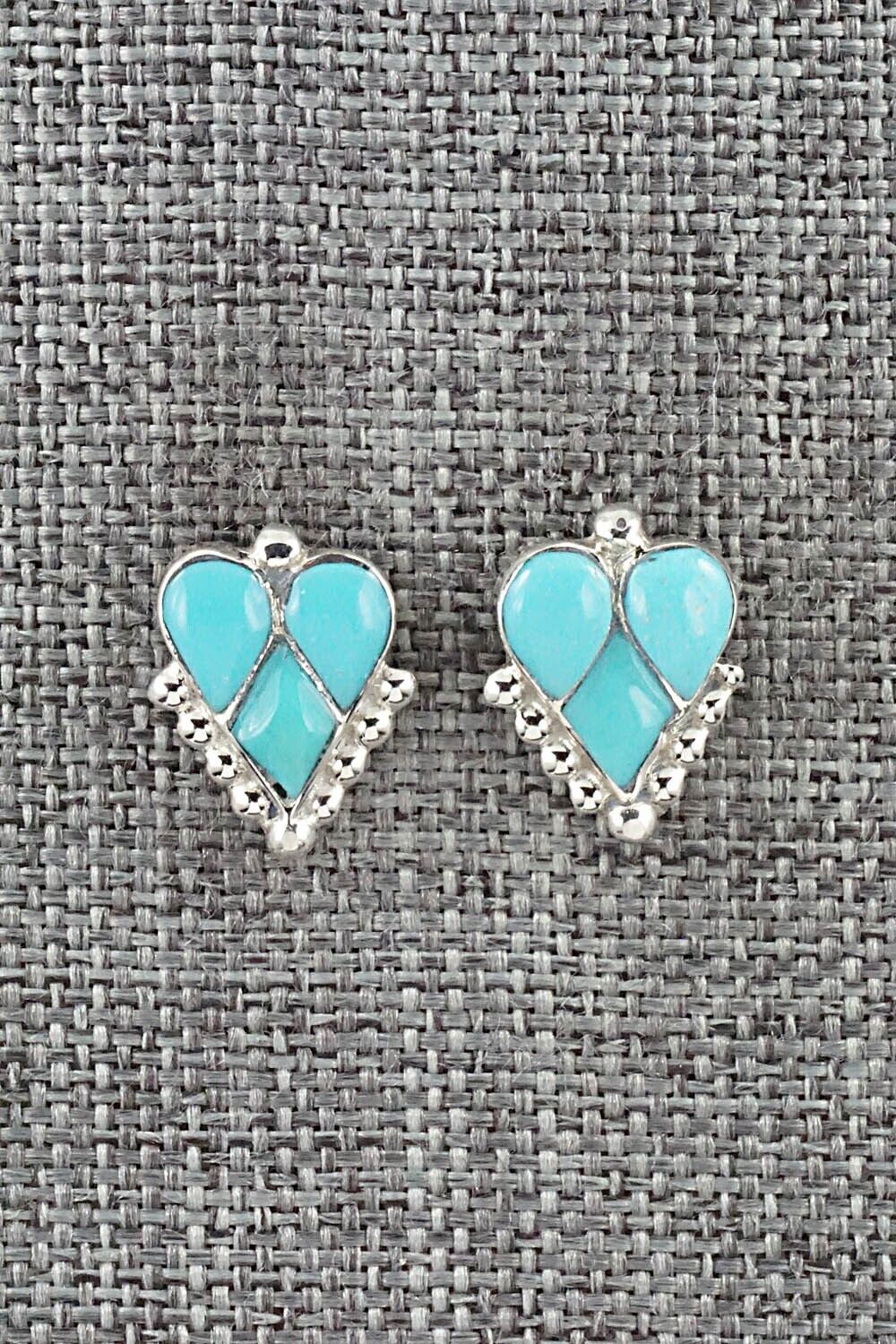 Turquoise & Sterling Silver Earrings - Vincent Hooee