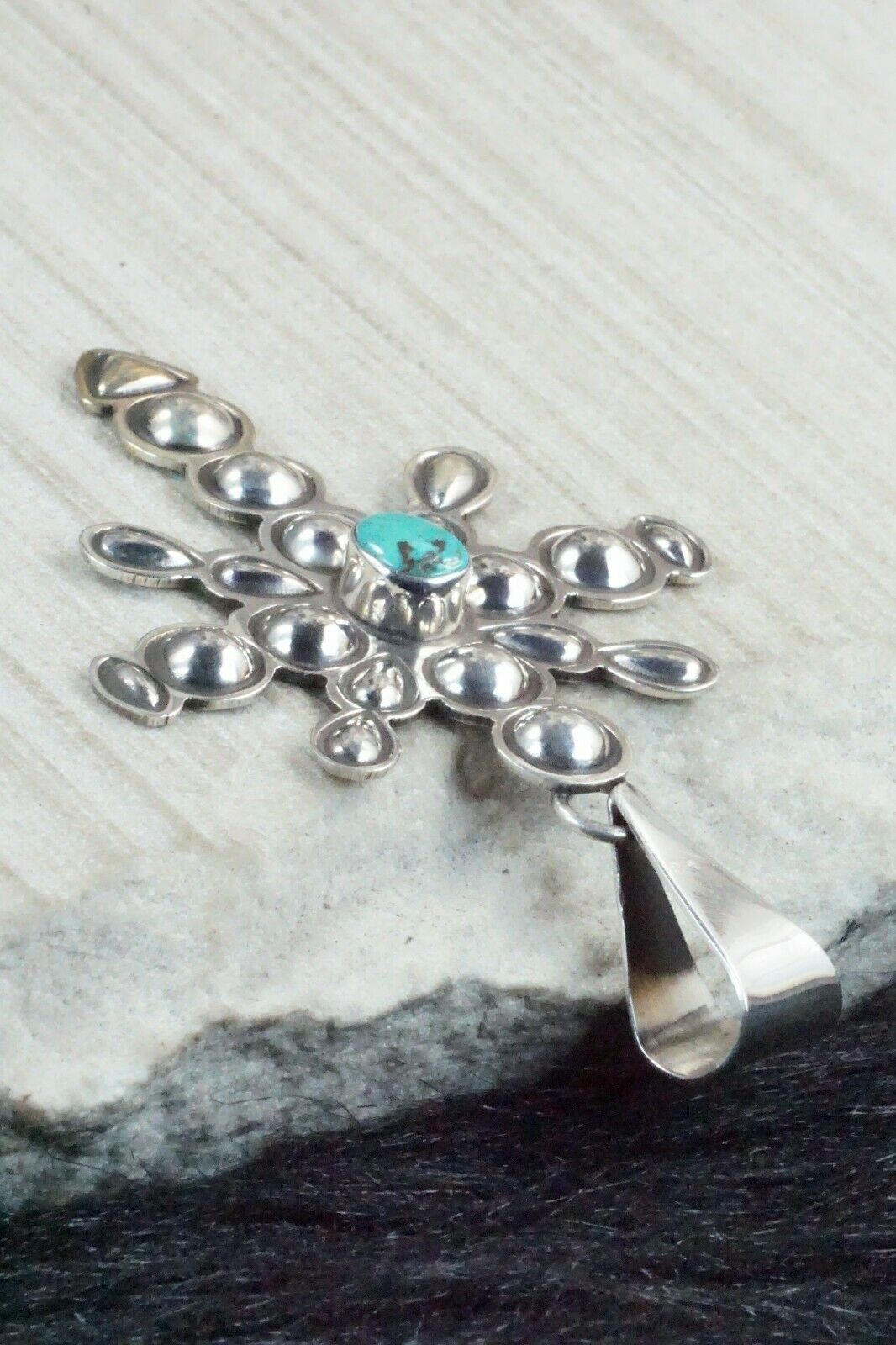 Turquoise & Sterling Silver Cross Pendant - Alex Sanchez