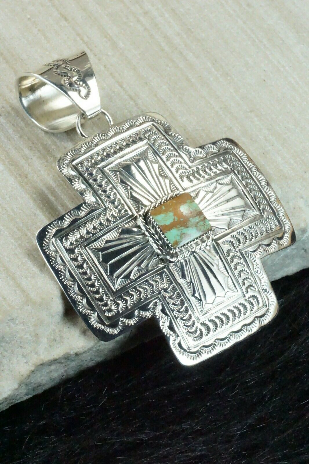 Turquoise & Sterling Silver Pendant - Nate Begay