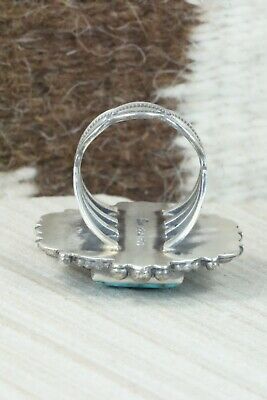 Turquoise & Sterling Silver Ring - Tom Lewis - Size 9.25