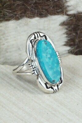 Turquoise and Sterling Silver Ring - Ray Jack - Size 9.5