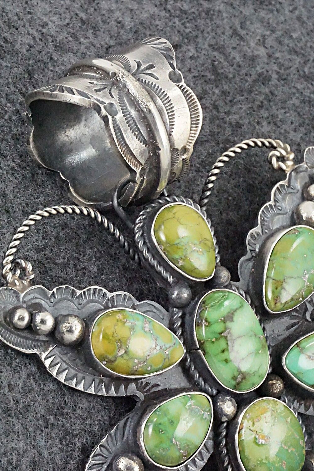 Turquoise & Sterling Silver Pendant - Shawn Cayatineto