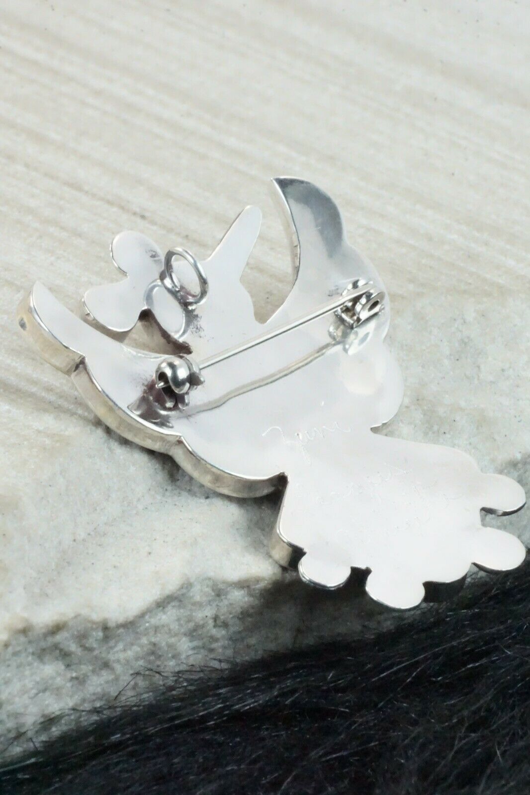 Multi Stone & Sterling Silver Inlay Pendant/ Pin - Leavus Ahiyite