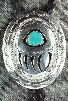 Turquoise & Sterling Silver Bolo Tie - Wilbert Muskett Sr. - High Lonesome Trading