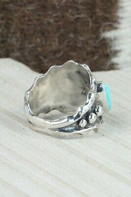 Turquoise & Sterling Silver Ring - Andrew Vandever - Size 8.75