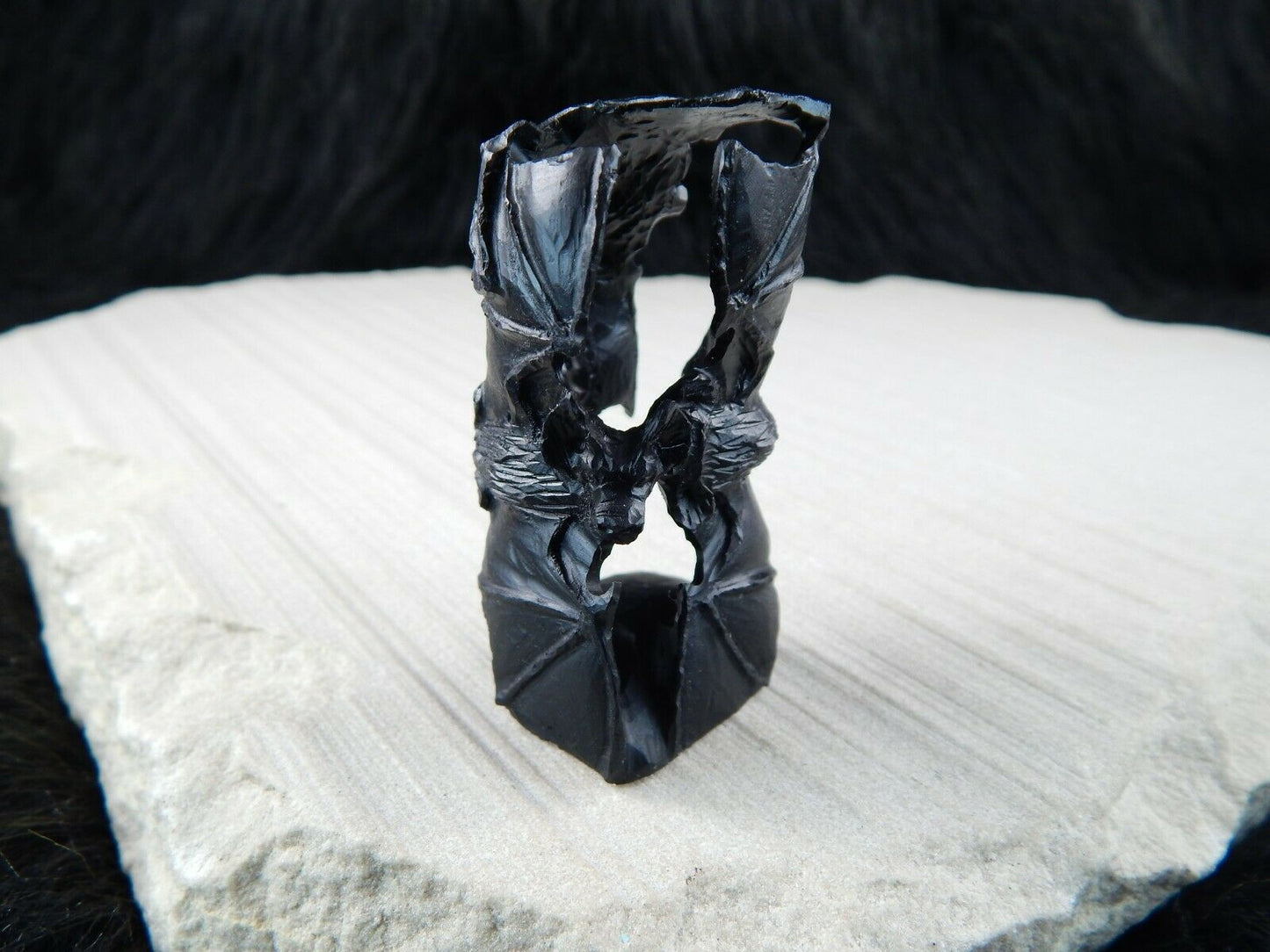 Bats Zuni Fetish Carving - Lewis Manning - High Lonesome Trading