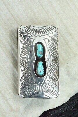 Turquoise & Sterling Silver Money Clip - Shirley Skeets - High Lonesome Trading