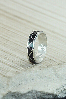 Onyx & Sterling Silver Ring - Roger Morgan - Size 6.5