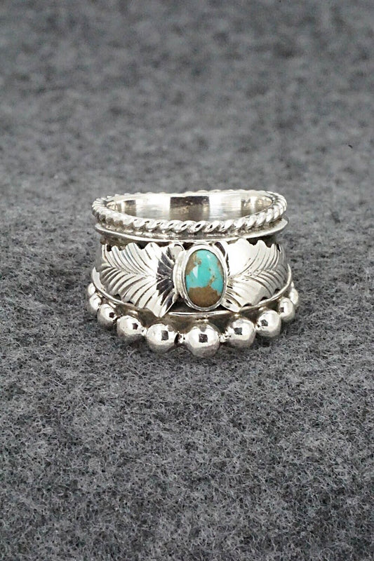 Turquoise & Sterling Silver Ring - Tom Lewis - Size 7