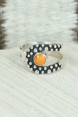 Spiny Oyster & Sterling Silver Ring - Raymond Coriz - Size 9.5
