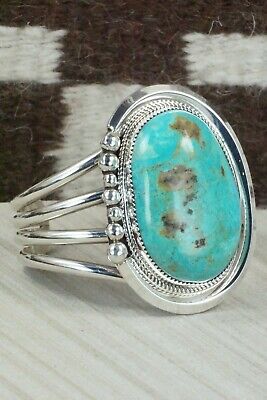 Turquoise & Sterling Silver Bracelet - Leslie Nez