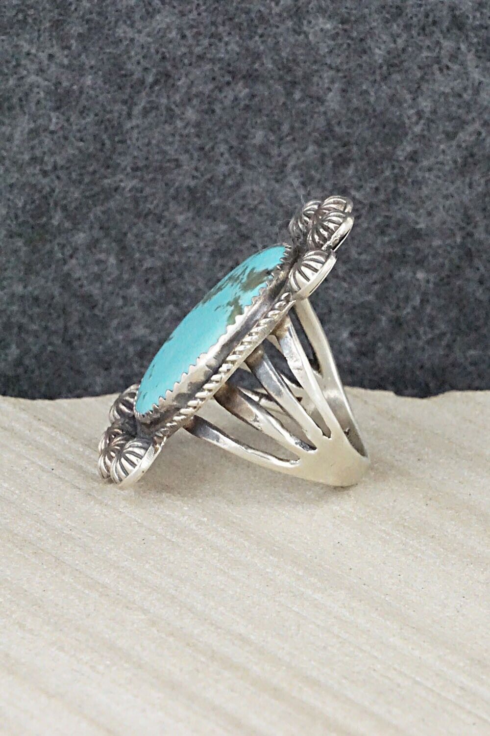 Turquoise and Sterling Silver Ring - Martha Cayatineto - Size 6.75