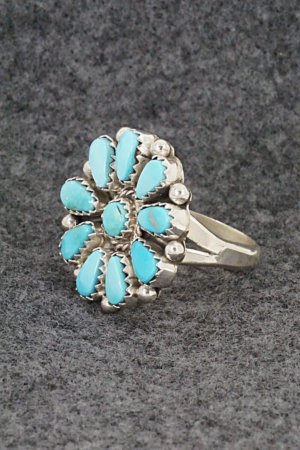 Turquoise and Sterling Silver Ring - Alicia Wilson - Size 7.5
