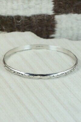 Navajo Sterling Silver Bangle - Elaine Tahe