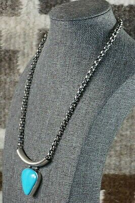 Navajo Turquoise & Sterling Silver Necklace - Raymond Delgarito - High Lonesome Trading
